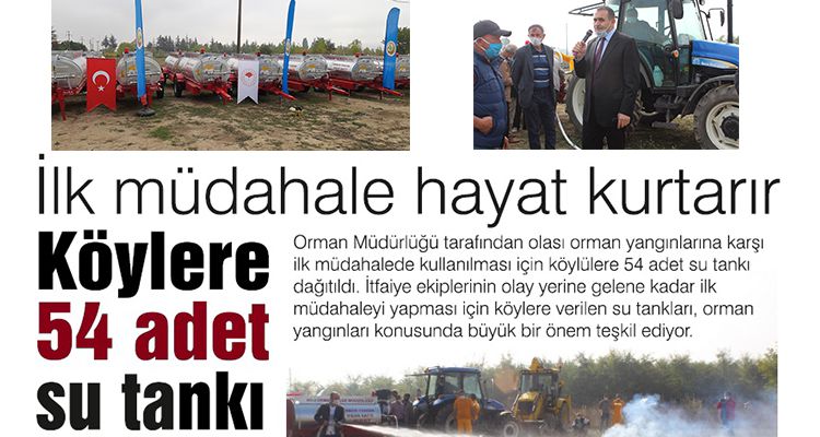 KÖYLERE 54 ADET SU TANKI