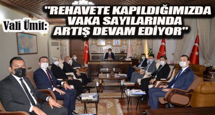 VALİ ÜMİT:  "REHAVETE KAPILDIĞIMIZDA  VAKA SAYILARINDA  ARTIŞ DEVAM EDİYOR"  