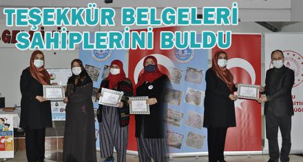 TEŞEKKÜR BELGELERİ SAHİPLERİNİ BULDU