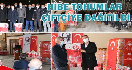HİBE TOHUMLAR ÇİFTÇİYE DAĞITILDI