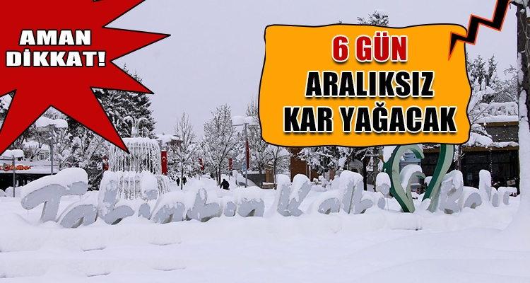 6 GÜN ARALIKSIZ KAR YAĞACAK