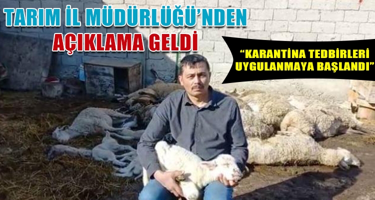 TARIM İL MÜDÜRLÜĞÜ'NDEN AÇIKLAMA GELDİ