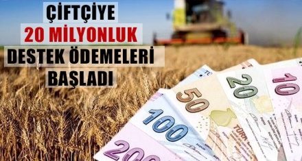 BOLU'LU ÇİFTÇİLERE 20 MİLYON DESTEK ÖDEMESİ