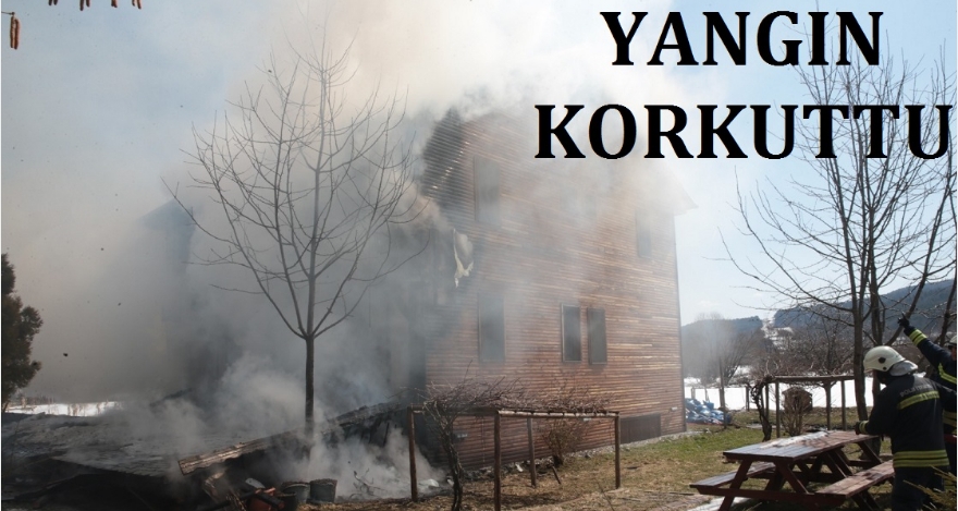 Abant yolunda turizm tesisinde yangın çıktı