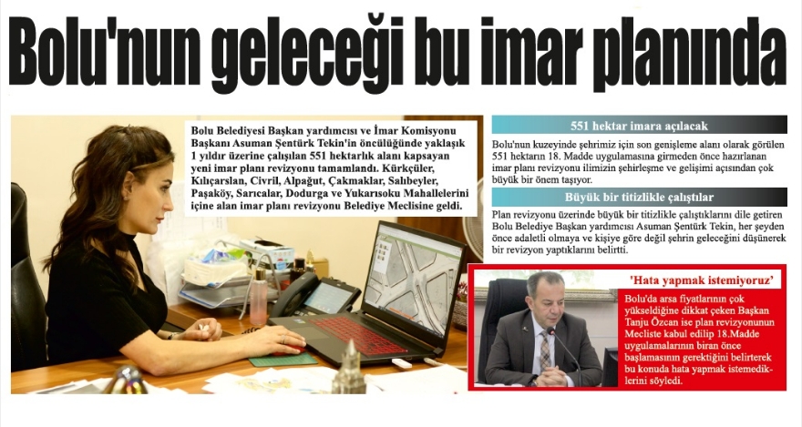 Bolu'nun son genişleme planı hazırlandı