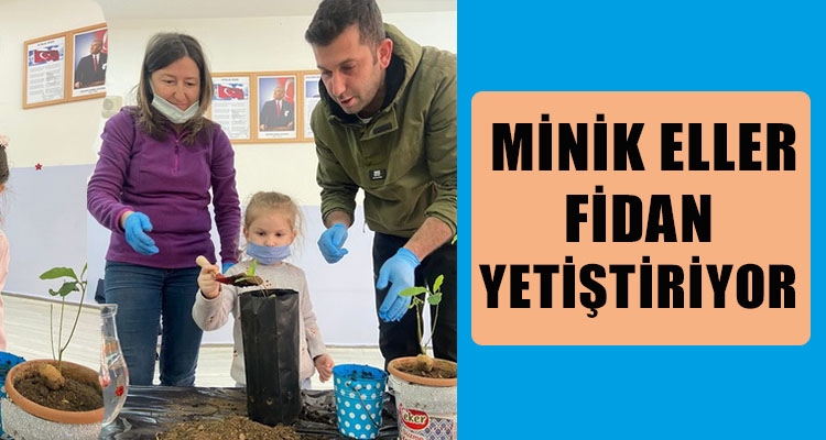 MİNİK ELLER FİDAN YETİŞTİRİYOR