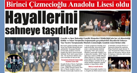 Birinci Çizmecioğlu Anadolu Lisesi oldu