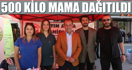 500 KİLO MAMA DAĞITILDI