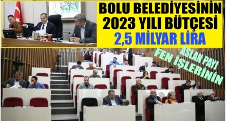 BOLU BELEDİYESİNİN 2023 YILI BÜTÇESİ 2,5 MİLYAR LİRA