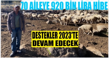 70 AİLEYE 920 BİN LİRA HİBE VERİLDİ 