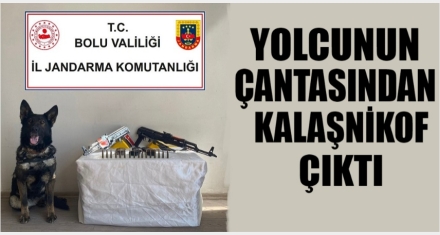 YOLCUNUN ÇANTASINDAN KALAŞNİKOF ÇIKTI