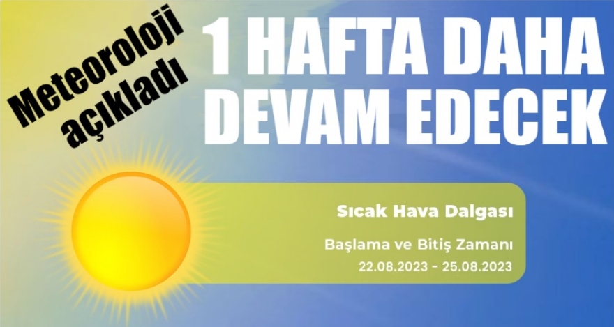 SICAKLIKLAR 1 HAFTA DAHA SÜRECEK