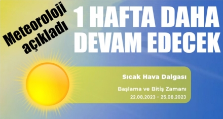 SICAKLIKLAR 1 HAFTA DAHA SÜRECEK 
