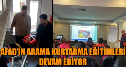 AFAD'IN ARAMA KURTARMA EĞİTİMLERİ DEVAM EDİYOR