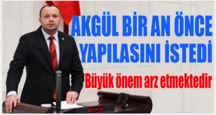 Akgül biran önce yapılmasını istedi