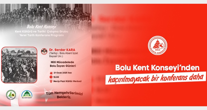 Bolu Kent Konseyi'nden kaçırılmayacak bir konferans daha