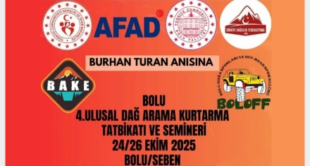 4. ULUSAL DAĞ ARAMA KURTARMA TATBİKATI BOLU'DA YAPILIYOR