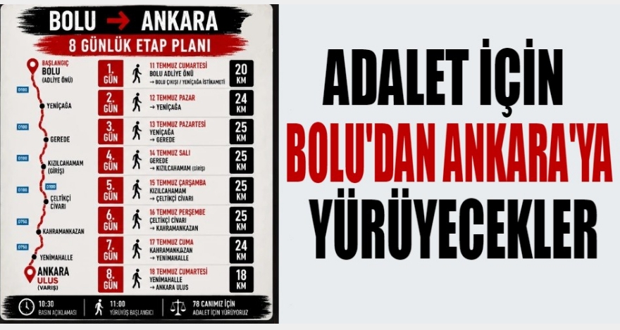 ADALET İÇİN YÜRÜYECEKLER